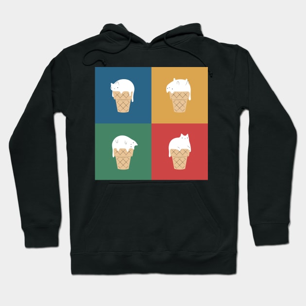 Cat Ice Cream 2x2 Hoodie by ilovedoodle